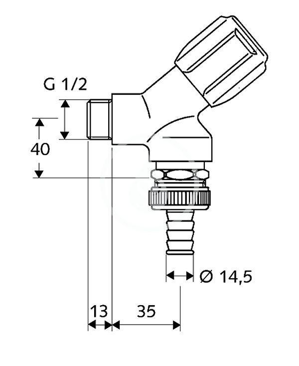 SCHELL - Comfort Šikmý přístrojový ventil, chrom (033920699)