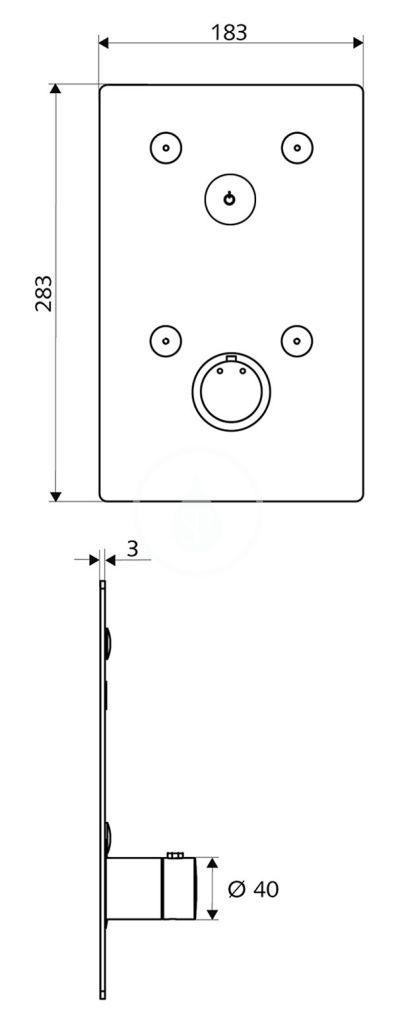SCHELL - Linus basic Ovládací deska D-C-T, pod omítku, pro sprchu, nerez (019092899)