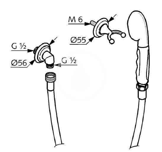 KLUDI - Adlon Set sprchové hlavice, 1 proud, držáku a hadice, chrom (2710505)