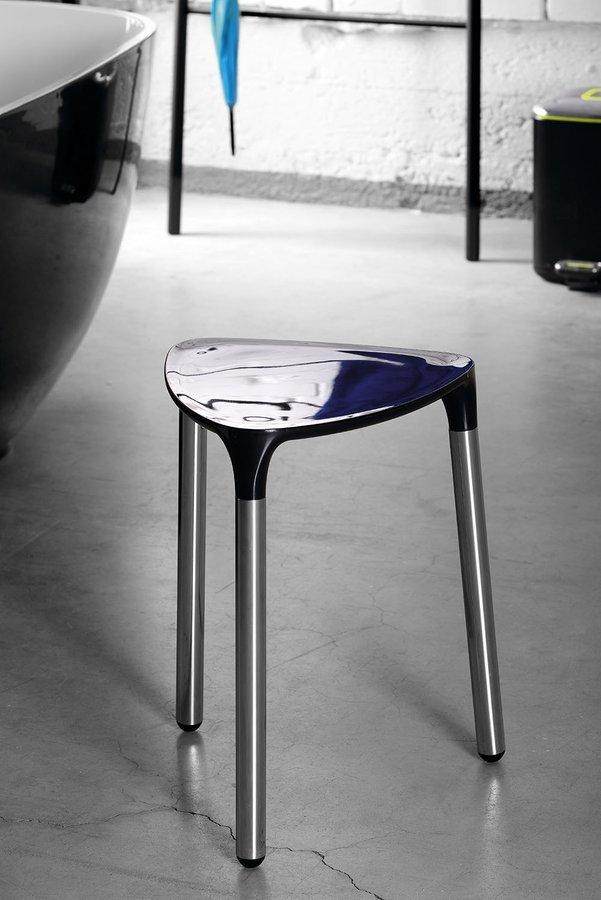 Gedy - YANNIS koupelnová stolička 37x43,5x32,3cm, černá (217214)