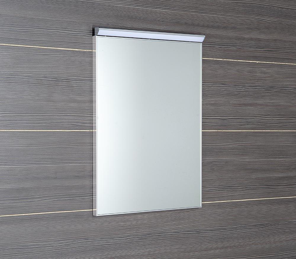 AQUALINE - BORA zrcadlo v rámu 500x700mm s LED osvětlením a vypínačem, chrom (AL757)