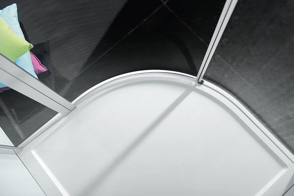POLYSAN - ZOOM LINE čtvrtkruhová sprchová zástěna 900x900mm, čiré sklo, pravá (ZL2615R)