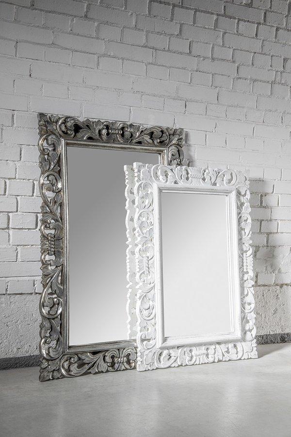 SAPHO - SCULE zrcadlo ve vyřezávaném rámu 80x120cm, stříbrná (IN308)