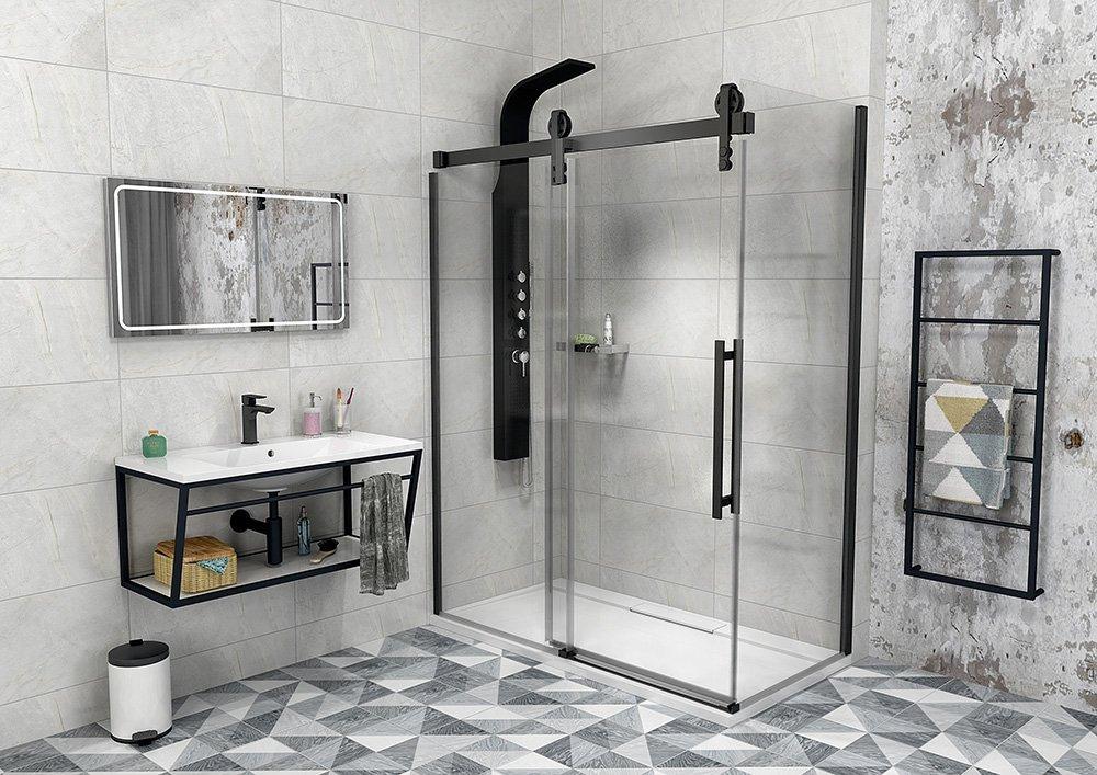GELCO - VOLCANO BLACK sprchové dveře 1800 mm, čiré sklo (GV1418)