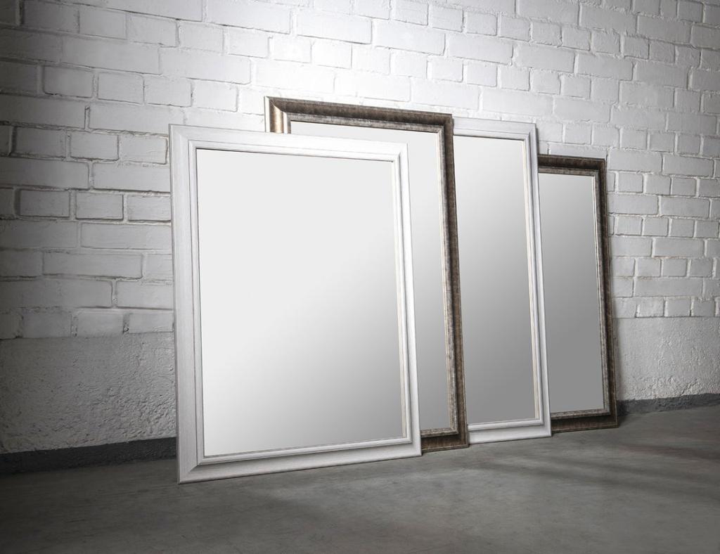 SAPHO - AMBIENTE zrcadlo v dřevěném rámu 620x1020mm, starobílá (NL706)