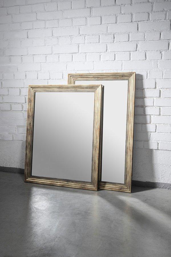 SAPHO - DEGAS zrcadlo v dřevěném rámu 616x1016mm, černá/starobronz (NL731)
