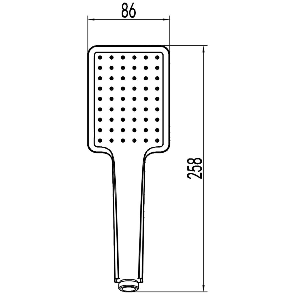 SAPHO - Ruční sprcha, 1 funkce, 258mm, ABS/černá (SK776)