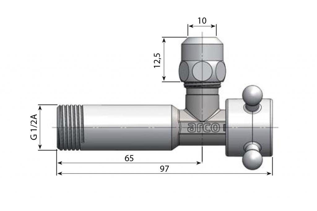 Arco - ANTEA rohový ventil A-80 s matkou 1/2'x3/8', chrom (1CLAS)