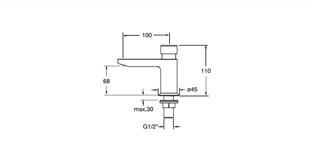 SILFRA - QUIK5 samouzavírací stojánkový ventil na umyvadlo, chrom (Q523051)