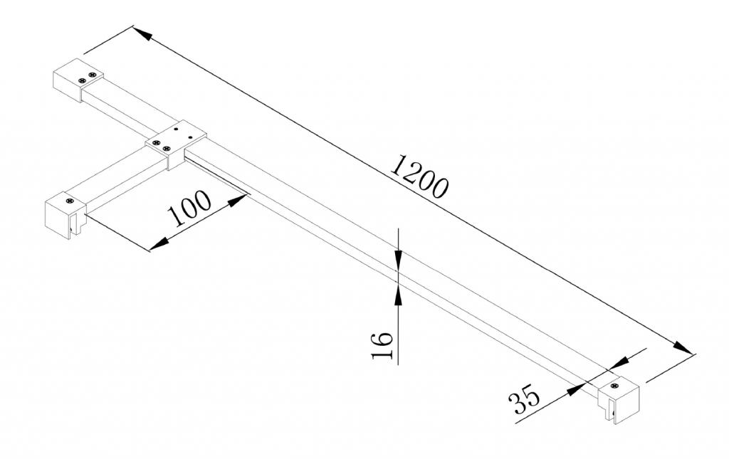 GELCO - Vzpěra k bočním stěnám LEGRO a ONE, 120 cm, chrom (GOL120)