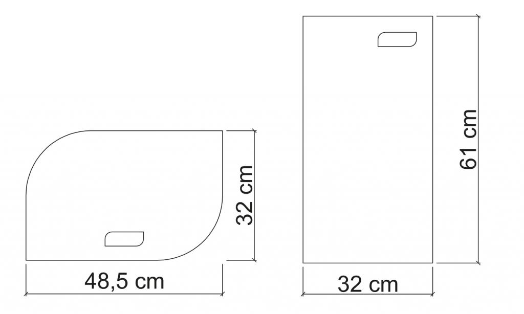 SAPHO - VELA koš na prádlo 48,5x61x32cm, šedá (2464GR)