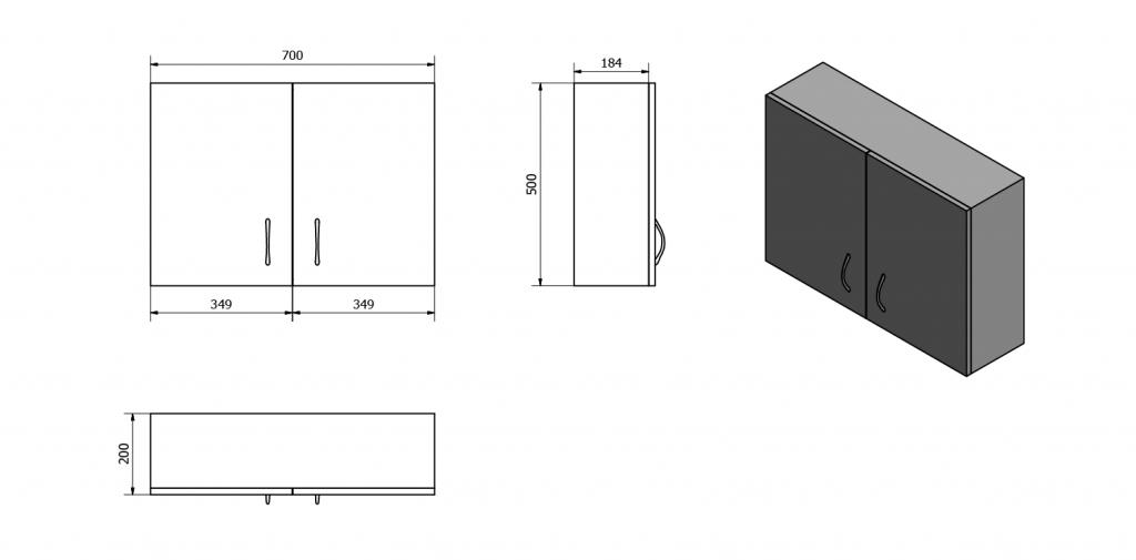 AQUALINE - KERAMIA FRESH horní skříňka 70x50x20cm, bílá (52362)
