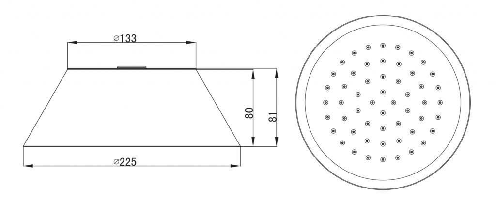 SAPHO - Hlavová sprcha s lemem, průměr 200mm, chrom (MH032)