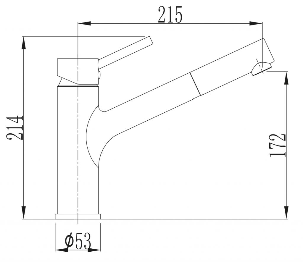 SAPHO - TUKA stojánková dřezová baterie s výsuvnou hubicí, chrom (1105-66)