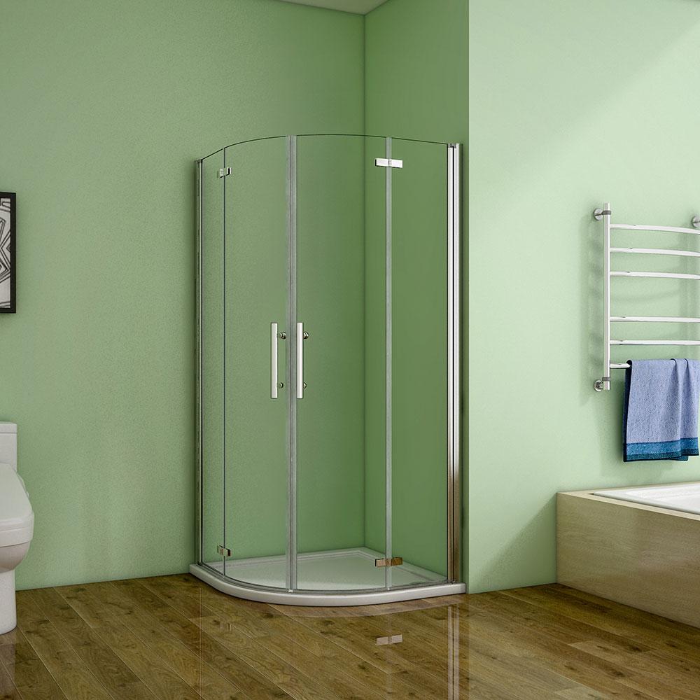 H K Čtvrtkruhový sprchový kout MELODY S4 90 cm s dvoukřídlými dveřmi včetně sprchové vaničky z litého mramoru
