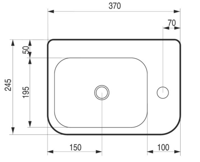 HOPA - Umývátko PICCOLO 37 × 24,5 × 13,5 cm - Umývátko provedení - Pravé (OLKLT10100R)