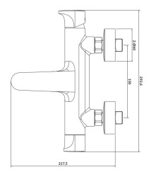 CERSANIT - N&aacute;stěnn&aacute; vanov&aacute; baterie INVERTO, p&aacute;kov&aacute;, chrom + čern&aacute; p&aacute;čka (S951-312), fotografie 4/3
