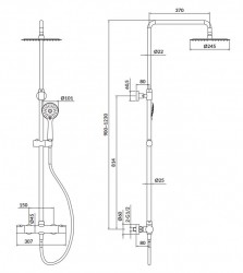 CERSANIT - Sprchový sloup s termostatickou baterií CITY, chrom (S951-340), fotografie 2/1
