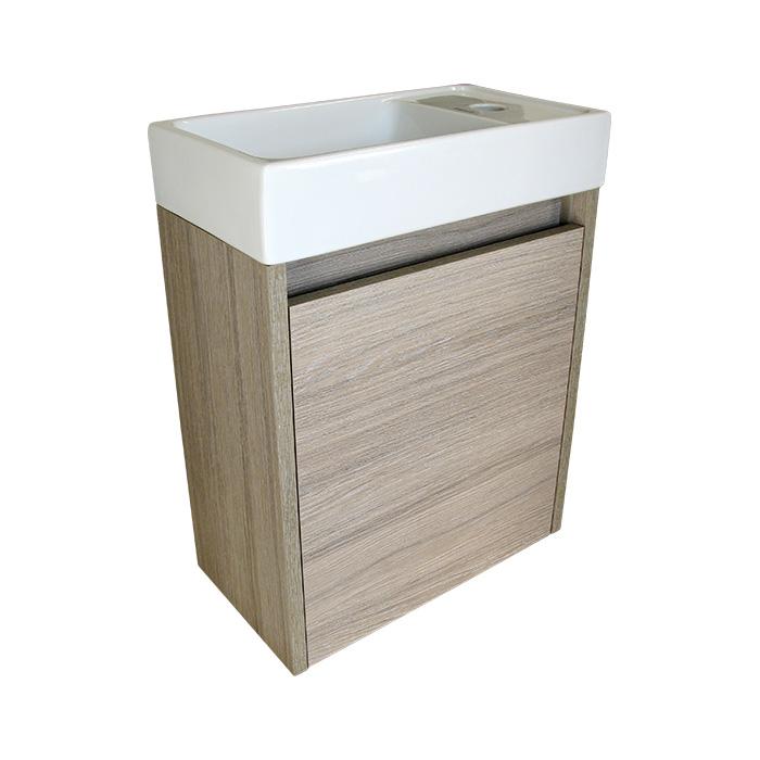 A-Interiéry Koupelnová skříňka s keramickým umyvadlem Faro 40 Oak P/L faro 40oakpl