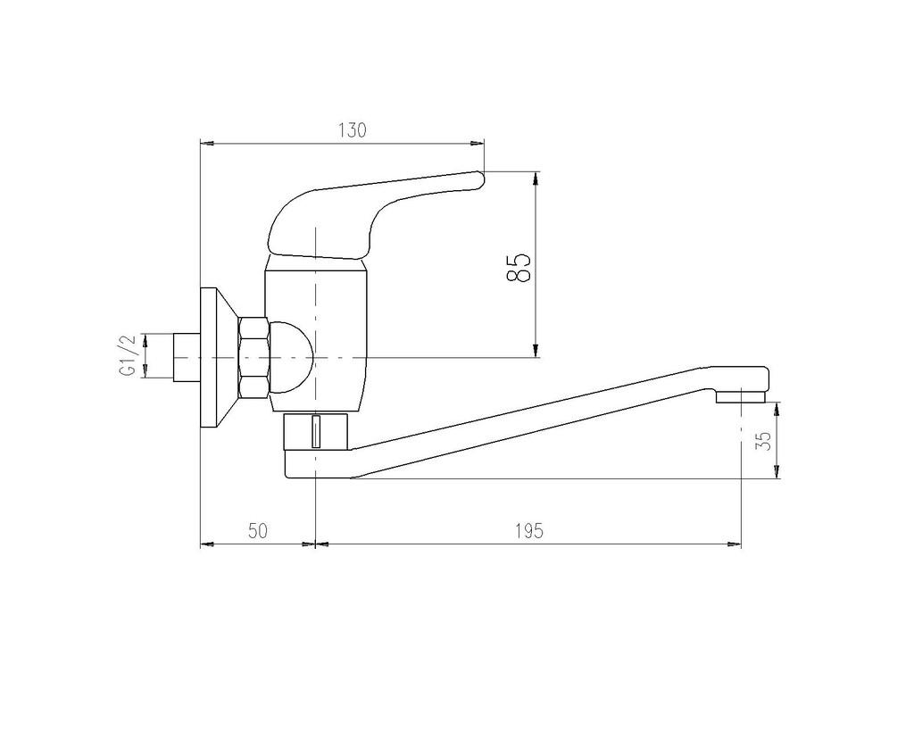 SLEZAK-RAV - Vodovodní baterie dřezová/umyvadlová SÁZAVA, Barva: chrom, Rozměr: 100 mm, Typ ručky: SA301.0/26 (SA301.0/26)