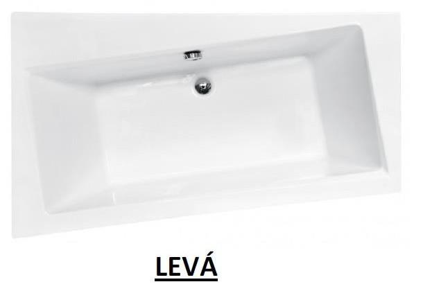 HOPA - Asymetrická vana ASTI - Nožičky k vaně - S nožičkami, Rozměr vany - 170 × 110 cm, Způsob provedení - Levé (VANAST17L+OLVPINOZSTELWD)