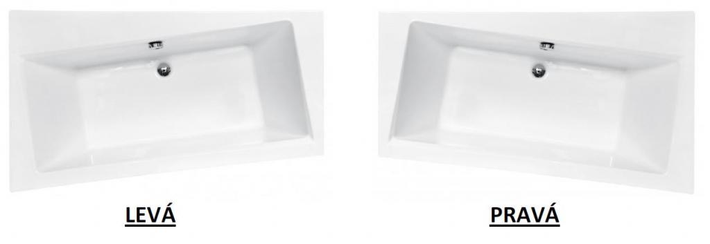 HOPA - Asymetrická vana ASTI - Nožičky k vaně - S nožičkami, Rozměr vany - 170 × 110 cm, Způsob provedení - Levé (VANAST17L+OLVPINOZSTELWD)