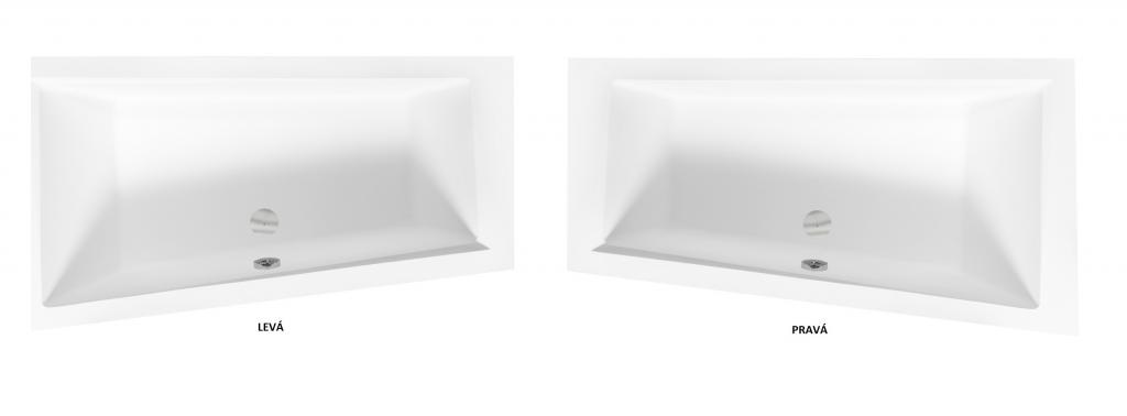 HOPA - Asymetrická vana INTIMA SLIM - Nožičky k vaně - S nožičkami, Rozměr vany - 150 × 85 cm, Způsob provedení - Levé (VANINTI15SLIML+OLVPINOZSTELI)