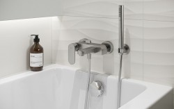 CERSANIT - Sprchová souprava s bodovým držákem a ruční sprchou CREA, nikl (S951-401), fotografie 4/3