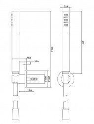 CERSANIT - Sprchová souprava s bodovým držákem a ruční sprchou INVERTO, chrom (S951-398), fotografie 2/1