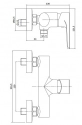 CERSANIT - Nástěnná sprchová baterie MODUO, páková, chrom (S951-353), fotografie 2/1