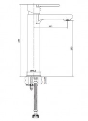 CERSANIT - Stojánková vysoká umyvadlová baterie BRASCO, včetně Klik-Klak výpustě, chrom (S951-230), fotografie 2/1
