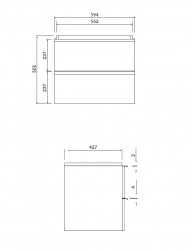 CERSANIT - Umyvadlová skříňka VIRGO 60 bílá s černými úchyty (S522-018), fotografie 2/5