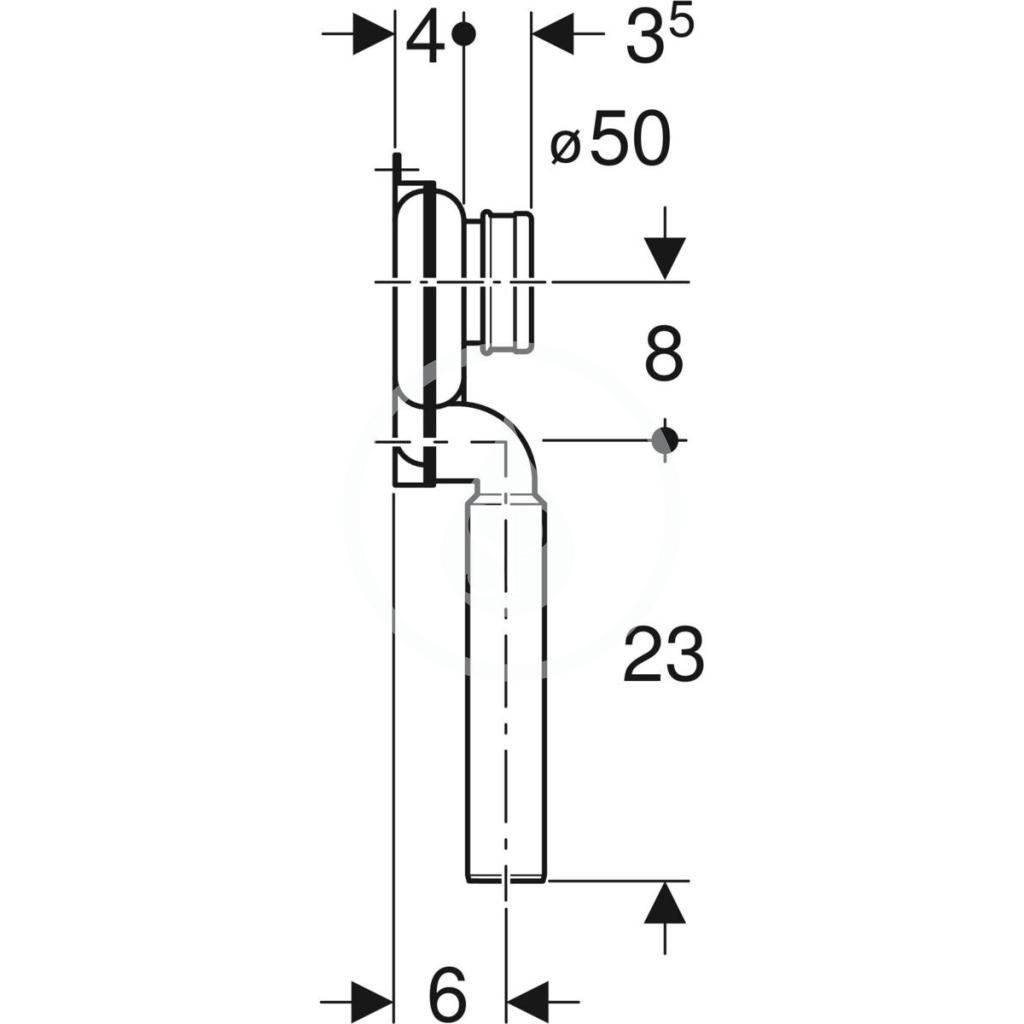 GEBERIT - Příslušenství Zápachová uzávěrka pro pisoár, d 50 mm, vývod svislý, alpská bílá (152.951.11.1)