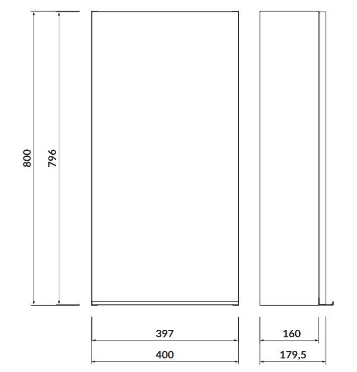 CERSANIT - Závěsná skříňka VIRGO 40 šedý dub s chromovými úchyty (S522-037)
