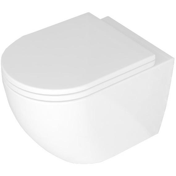 GEBERIT DuofixBasic s bílým tlačítkem DELTA50 + WC REA Carlo Mini Basic Rimless + SEDÁTKO (458.103.00.1 50BI CB1)