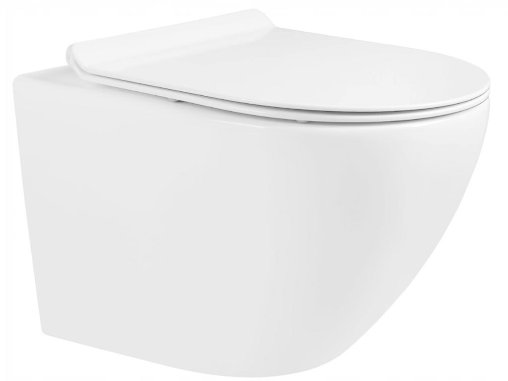 MEXEN/S Lena Závěsná WC mísa včetně sedátka s slow-slim, duroplast, bílá 30220100