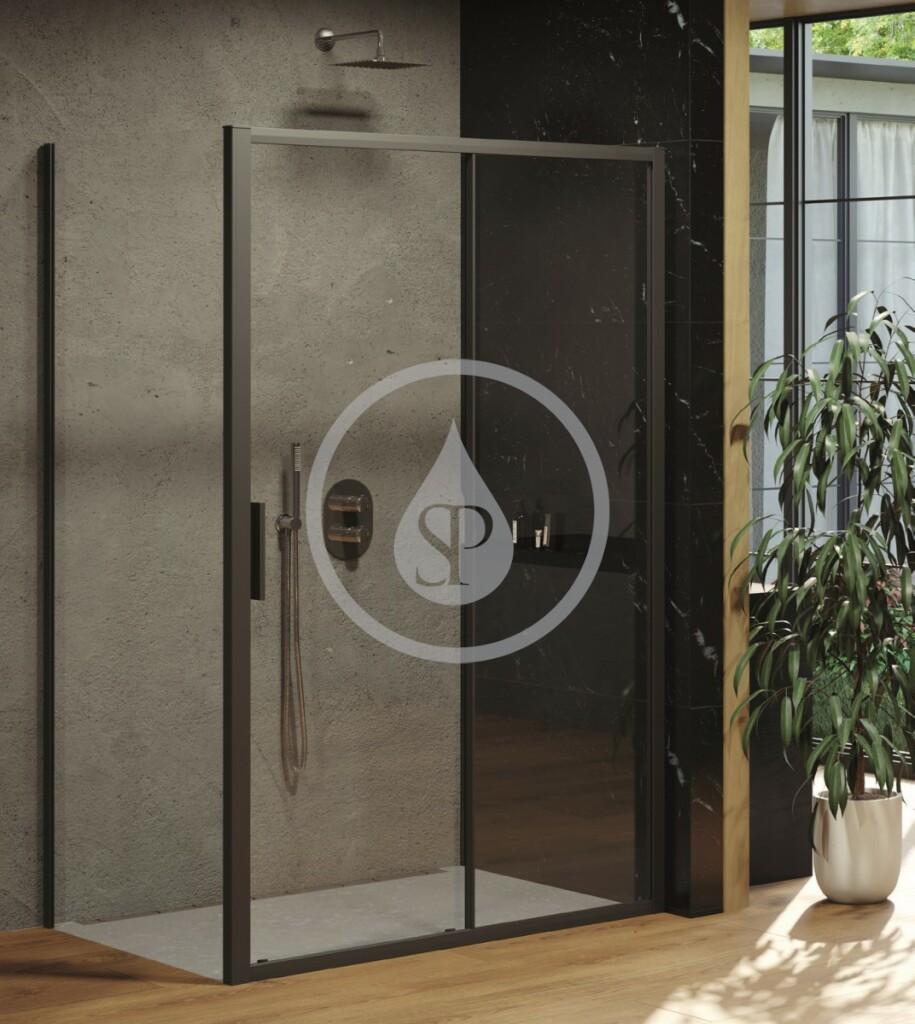 RAVAK - Blix Sprchové dveře Slim BLSDP2-100, 977-1005 mm, černá/čiré sklo (X0PMA0300Z1)
