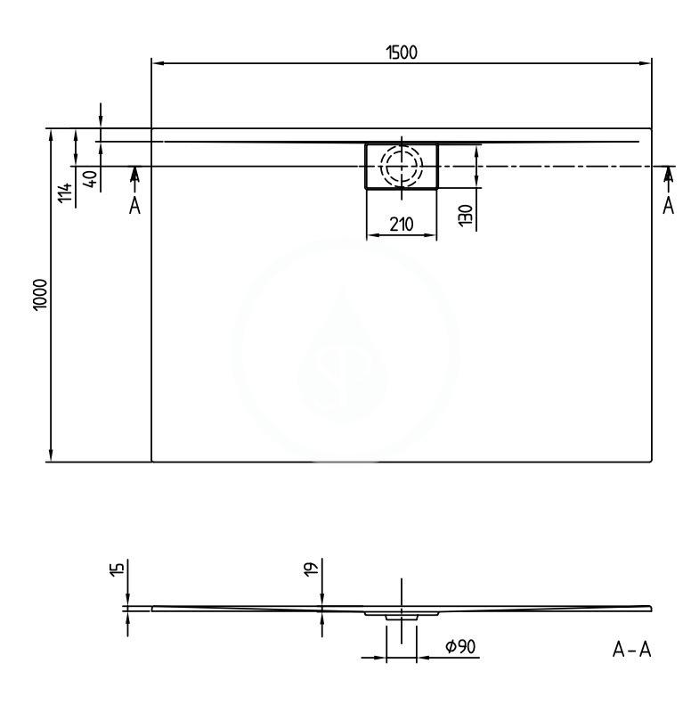 VILLEROY & BOCH - Architectura Sprchová vanička, 1500x1000 mm, VilboGrip, alpská bílá (UDA1510ARA215GV-01)