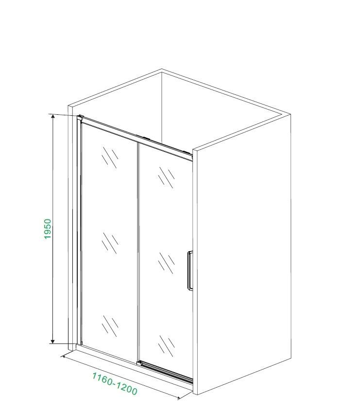 H K - Posuvné sprchové dveře NERO B2 116-120cm  L/P varianta (SE-NEROB2120)