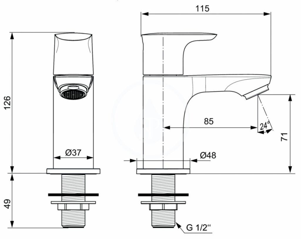 IDEAL STANDARD - Connect Air Umyvadlový ventil, Magnetic Grey (A7031A5)