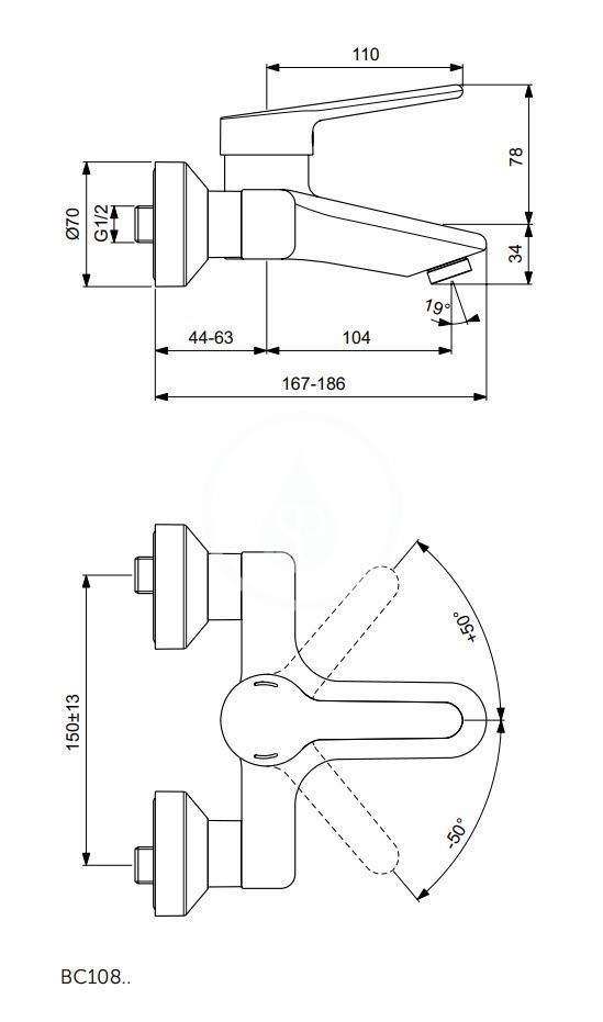 IDEAL STANDARD - Ceraplus II Umyvadlová baterie, chrom (BC108AA)