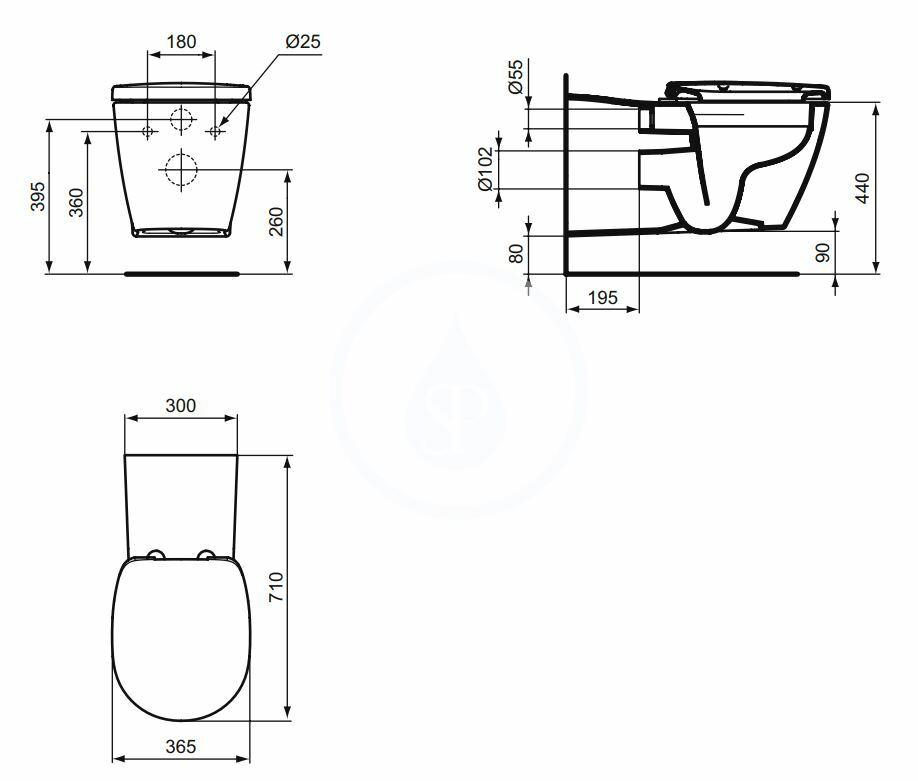 IDEAL STANDARD - Connect Freedom Závěsné WC bezbariérové, Rimless, s Ideal Plus, bílá (E8194MA)