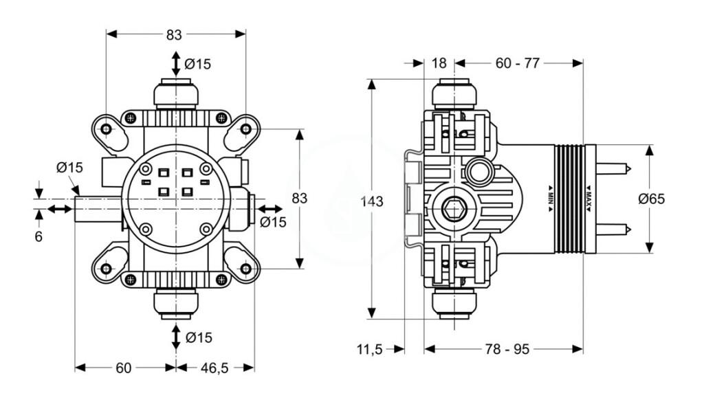 IDEAL STANDARD - Archimodule Základní těleso pro baterie pod omítku (A1501NU)