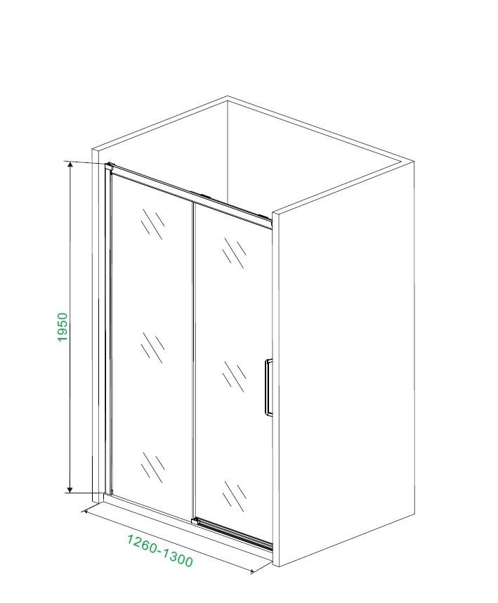 H K - Posuvné sprchové dveře NERO B2 126-130cm  L/P varianta (SE-NEROB2130)