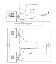 CERSANIT - Vanov&aacute; baterie LARGA 150 mm čern&aacute; (S951-376), fotografie 6/3