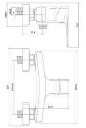 CERSANIT - Sprchov&aacute; baterie LARGA čern&aacute; (S951-382), fotografie 2/1