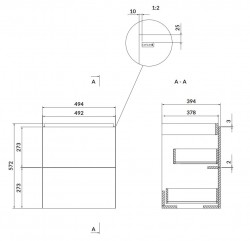 CERSANIT - Umyvadlová skříňka LARGA 50X39 šedá (S932-069), fotografie 14/7