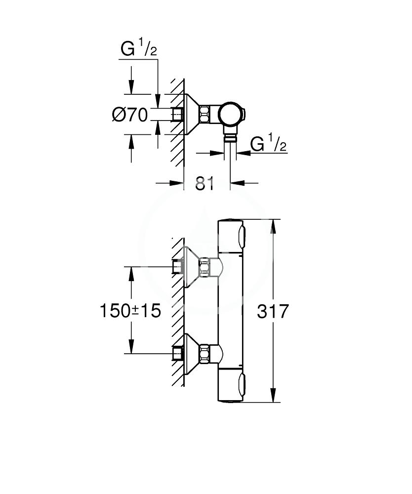 GROHE - Precision Flow Termostatická sprchová baterie, chrom (34840000)