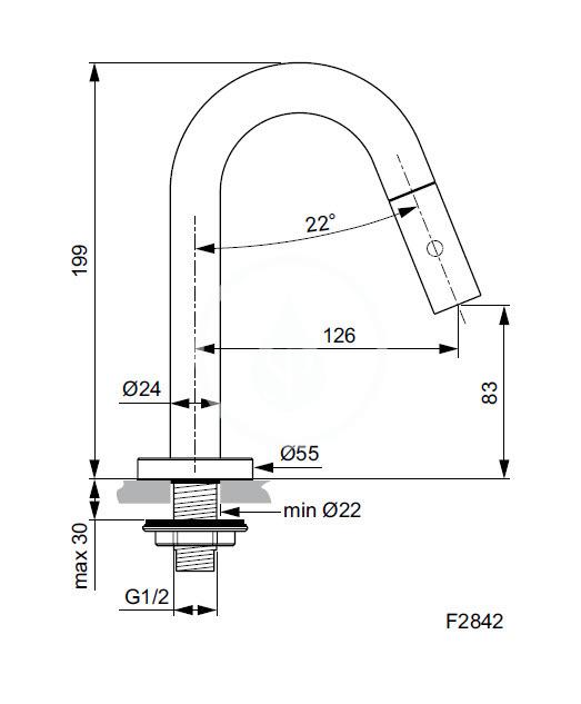 IDEAL STANDARD - IdealStream Umyvadlový ventil, chrom (F2842AA)