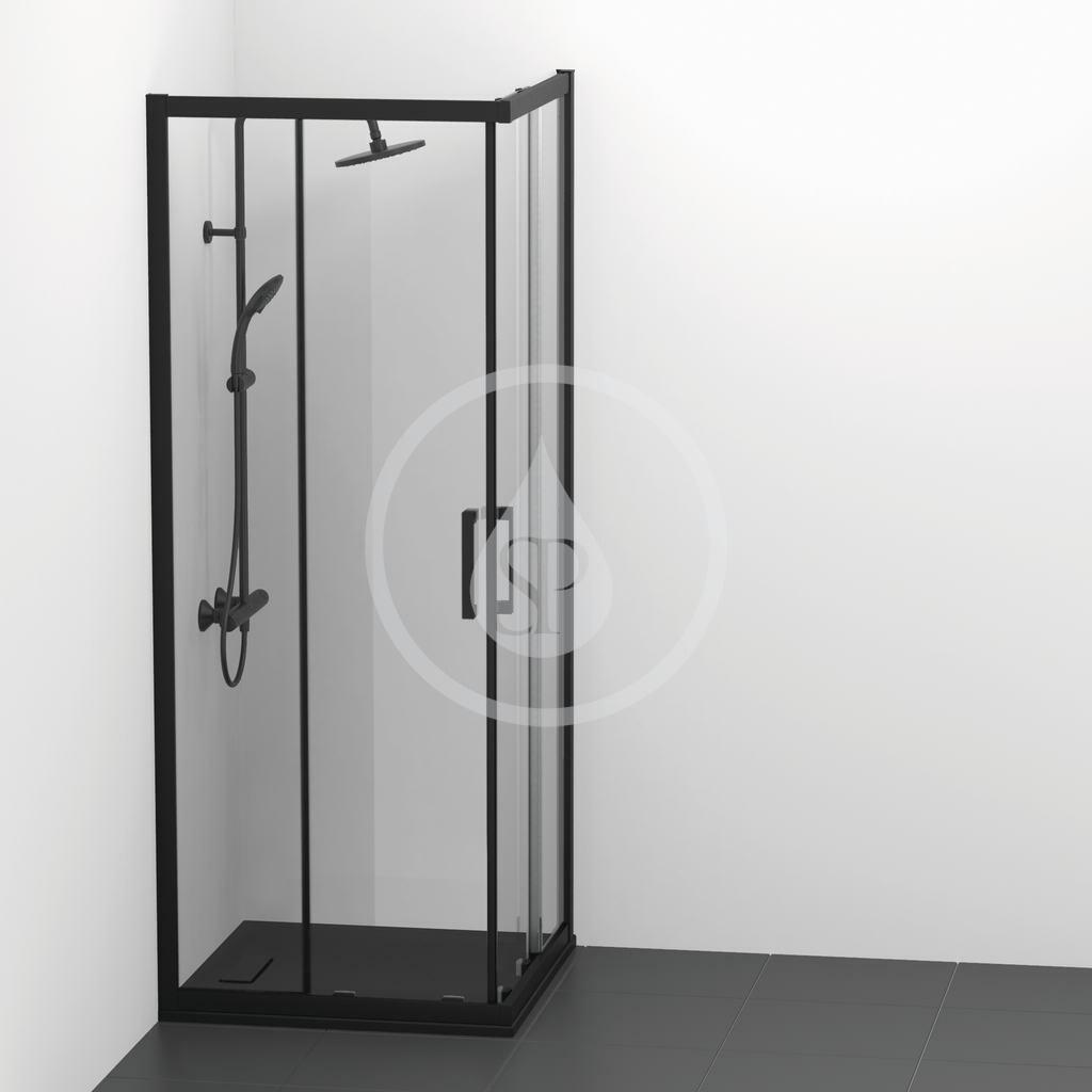 IDEAL STANDARD - Connect 2 Posuvné sprchové dveře, dvoudílné, 800 mm, černá/čiré sklo (K9259V3)